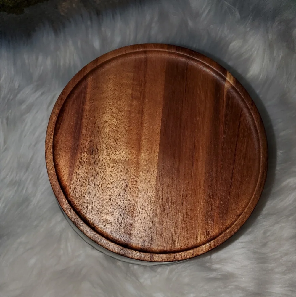 Glass Storage Jar with Acacia Wood Lid